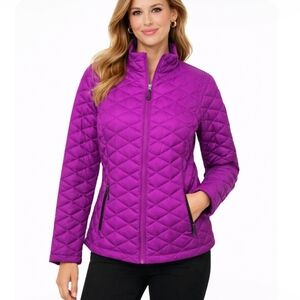 Free Country Packable Quilted Down Jacket in Purple Size Small